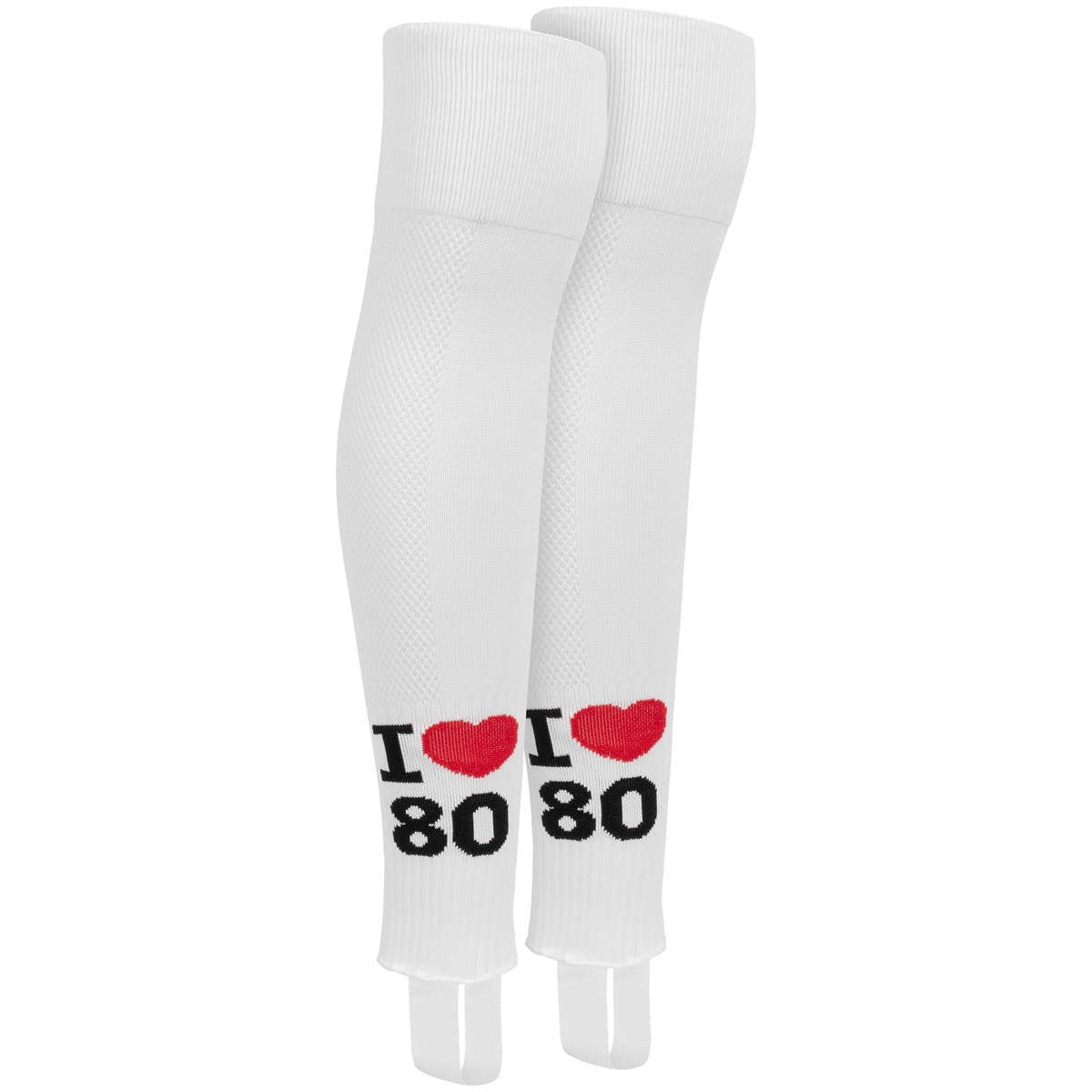Stegstutzen I love 80 weiss