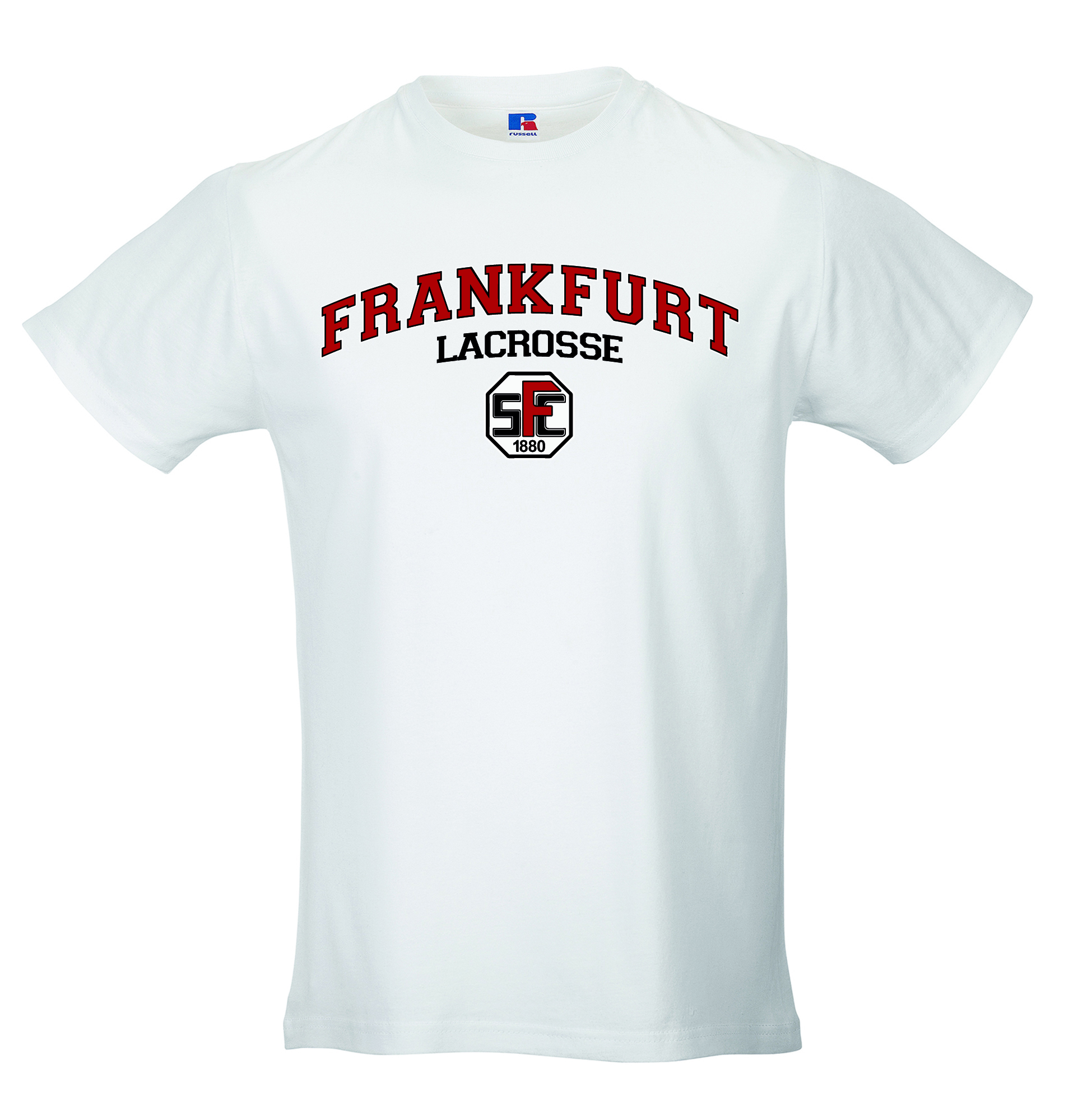 T-Shirt Herren weiss mit Druck Lacrosse Logo