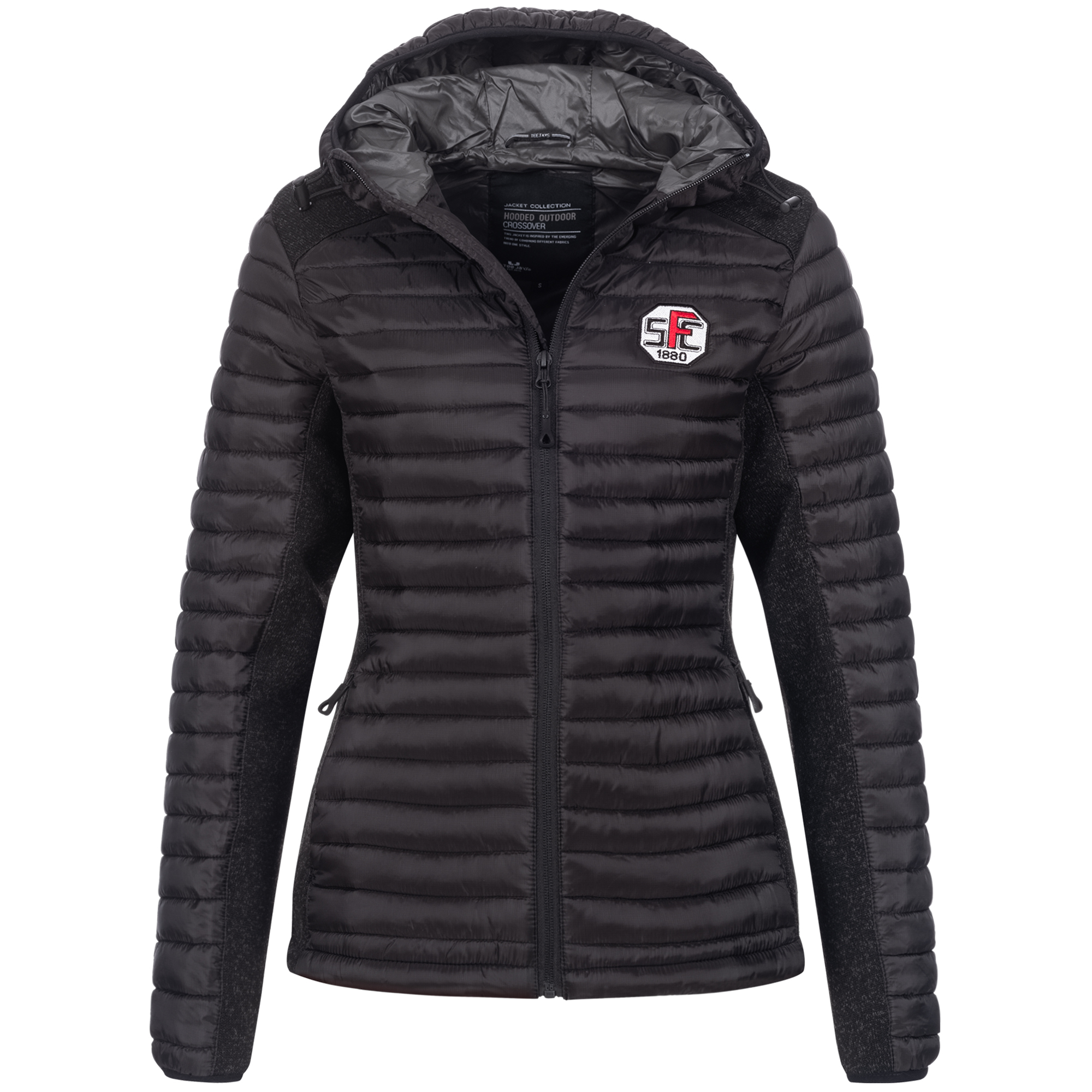 Women´s Hooded Outdoor Steppjacke schwarz